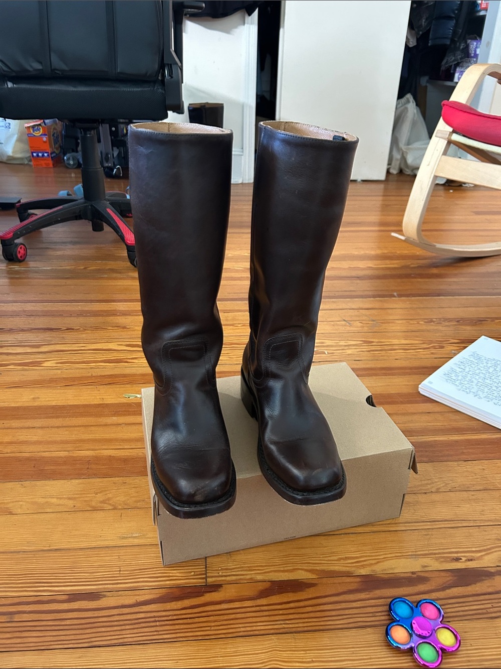 Frye 14L Campus tall boots - bourbon - Picture 4 of 7